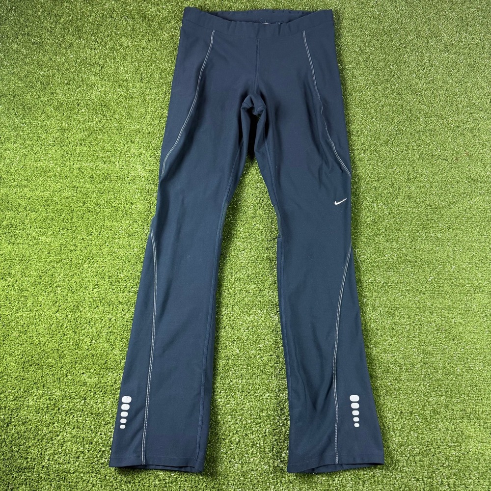 Nike Dri-FIT Womens Navy Blue Mesh Panel Running Pants Reflective XS 56323-05553